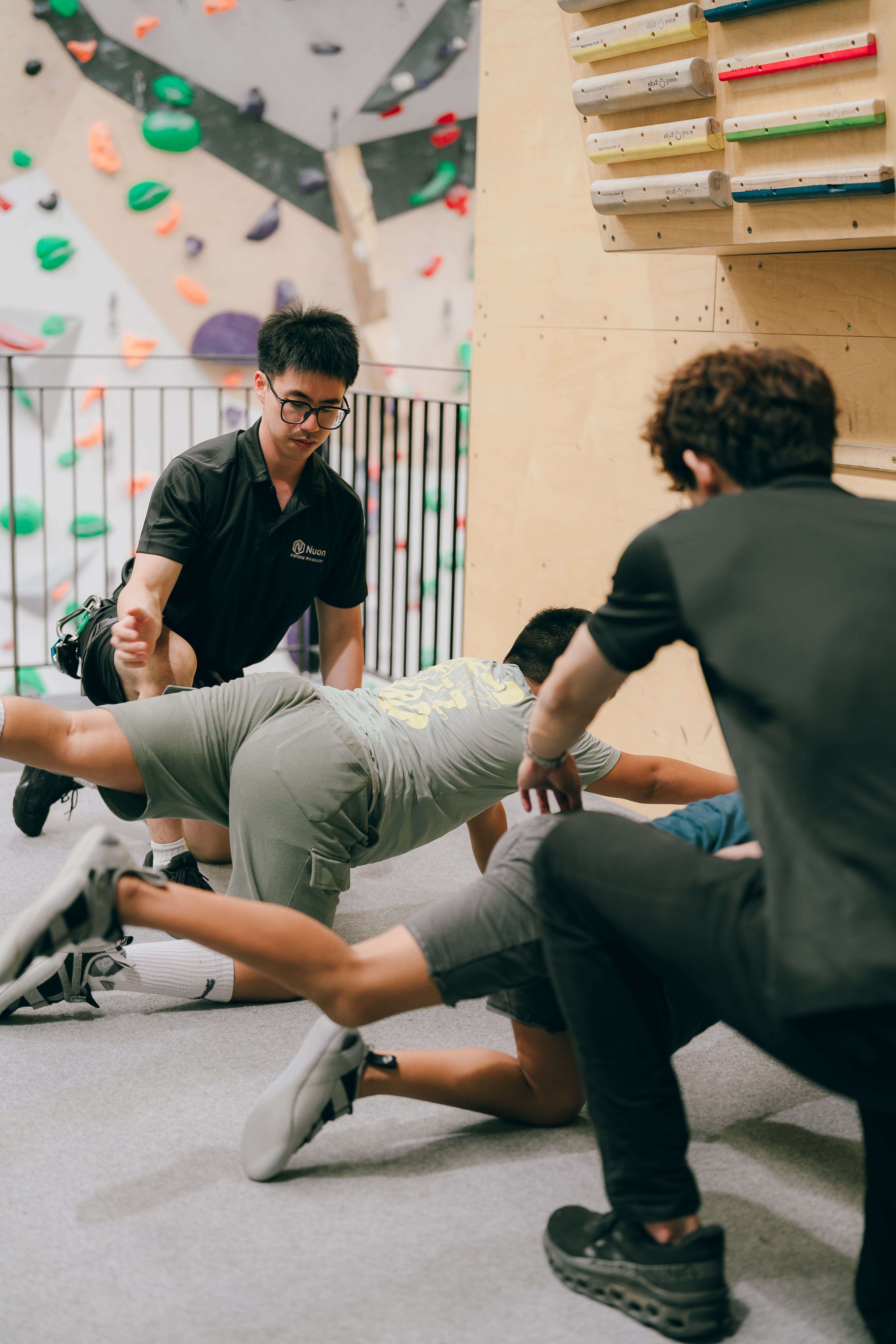 Climbing therapy participant